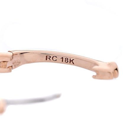 Roberto Coin 18K Rose Gold Diamond Classic Huggie Hoop Earrings 4 of 4
