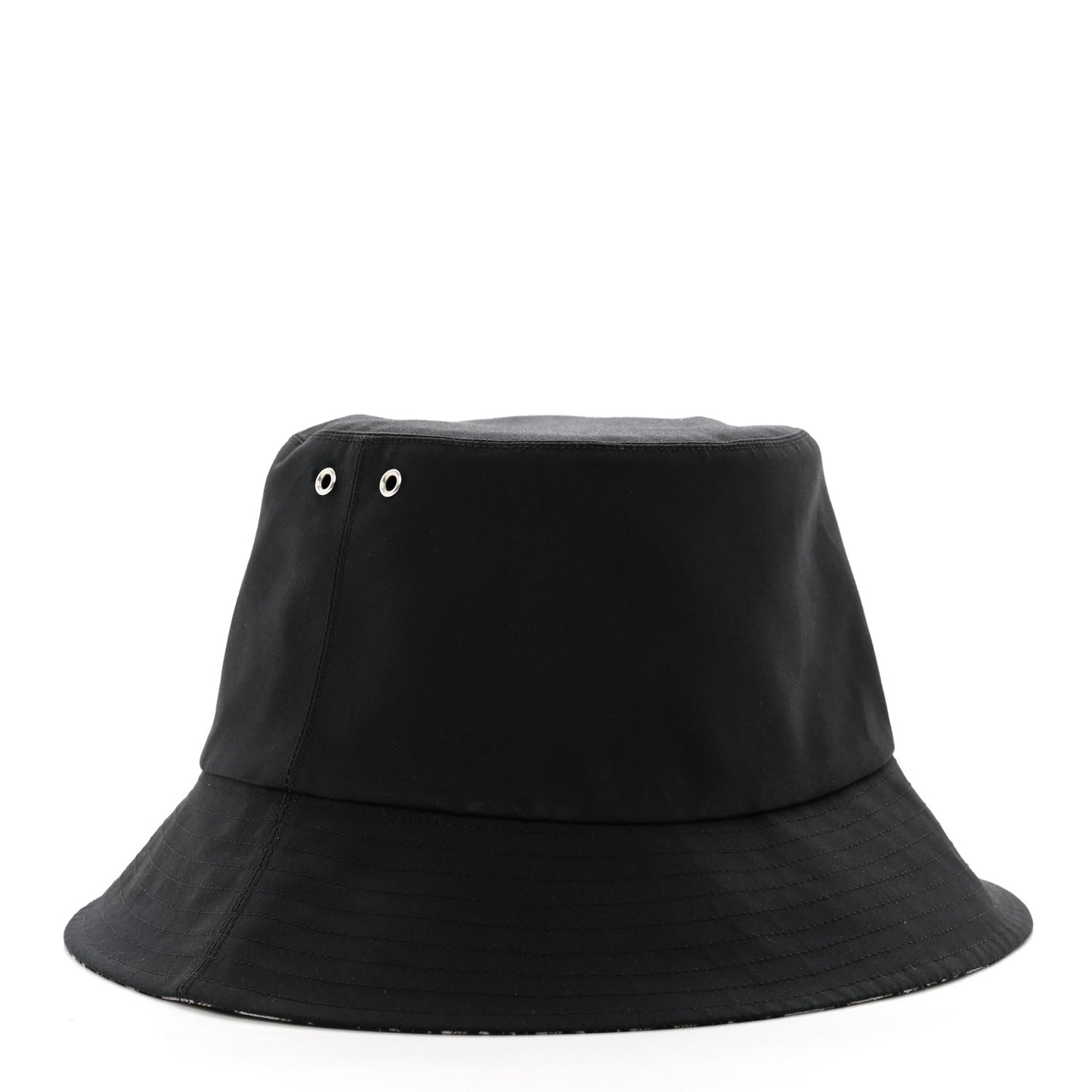 Polyester Cotton Oblique Reversible Teddy-D Brim Bucket Hat 56 Black