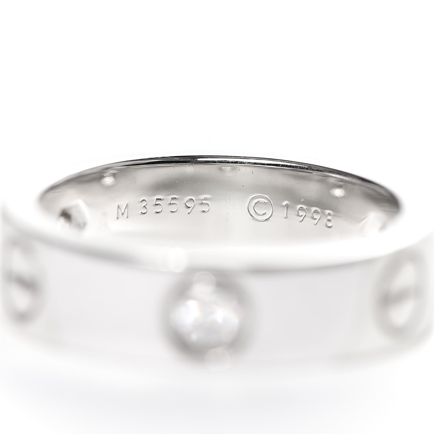 Cartier 18K White Gold 3 Diamond 5.5mm LOVE Ring 53 6.25 6 of 7