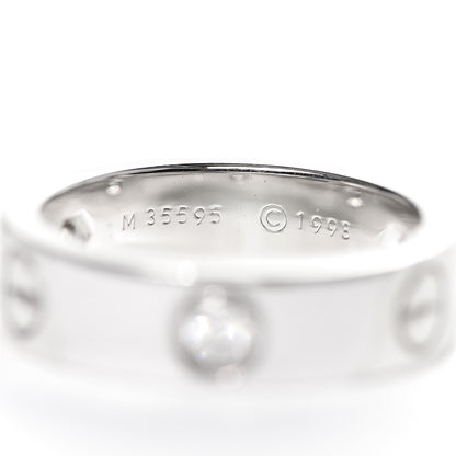 Cartier 18K White Gold 3 Diamond 5.5mm LOVE Ring 53 6.25 6 of 7