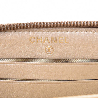 Chanel Cracked Metallic Calfskin Quilted Small Boy Zip Around Wallet Gold 6 of 8