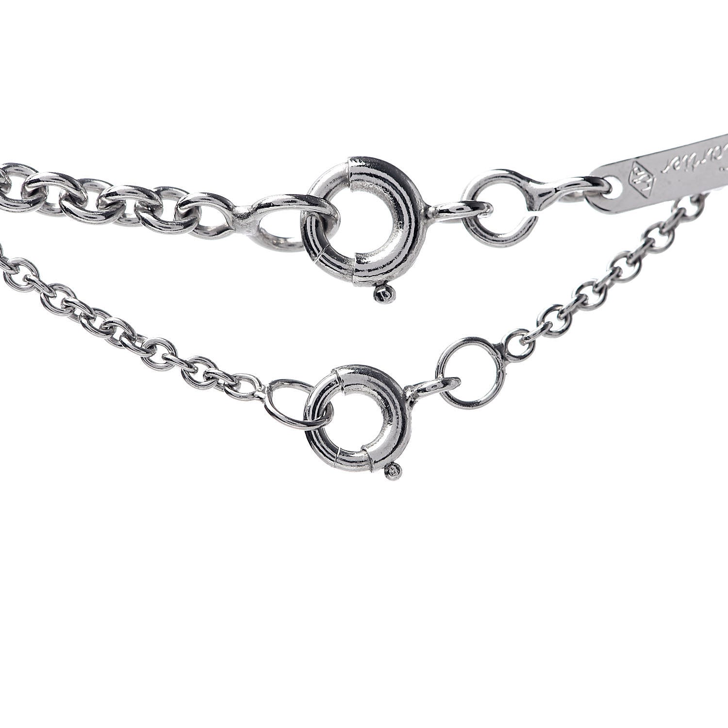 Cartier 18K White Gold Diamond Lanieres Pendant Necklace 5 of 8