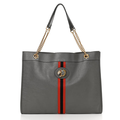 Gucci Calfskin Large Rajah Chain Tote Grey 3 of 11