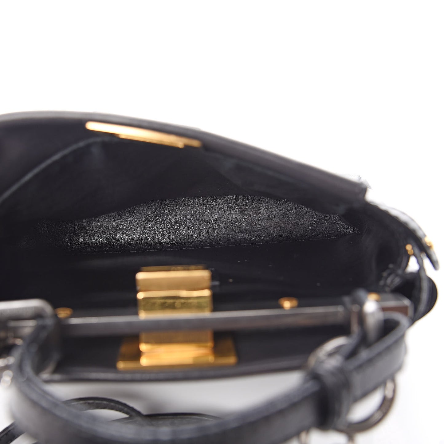 Vitello Saddle Mini Peekaboo Iconic Satchel Black