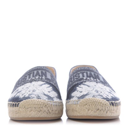 Christian Dior Canvas Tie and Dior Embroidered Granville 15mm Espadrilles 38.5 Denim 2 of 10