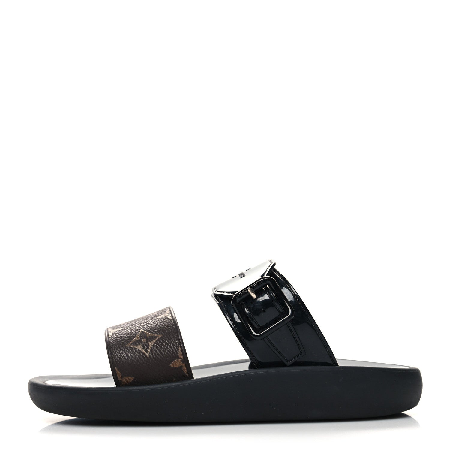 Louis Vuitton Monogram Sunbath Flat Mule Sandals 38 Black 1 of 7