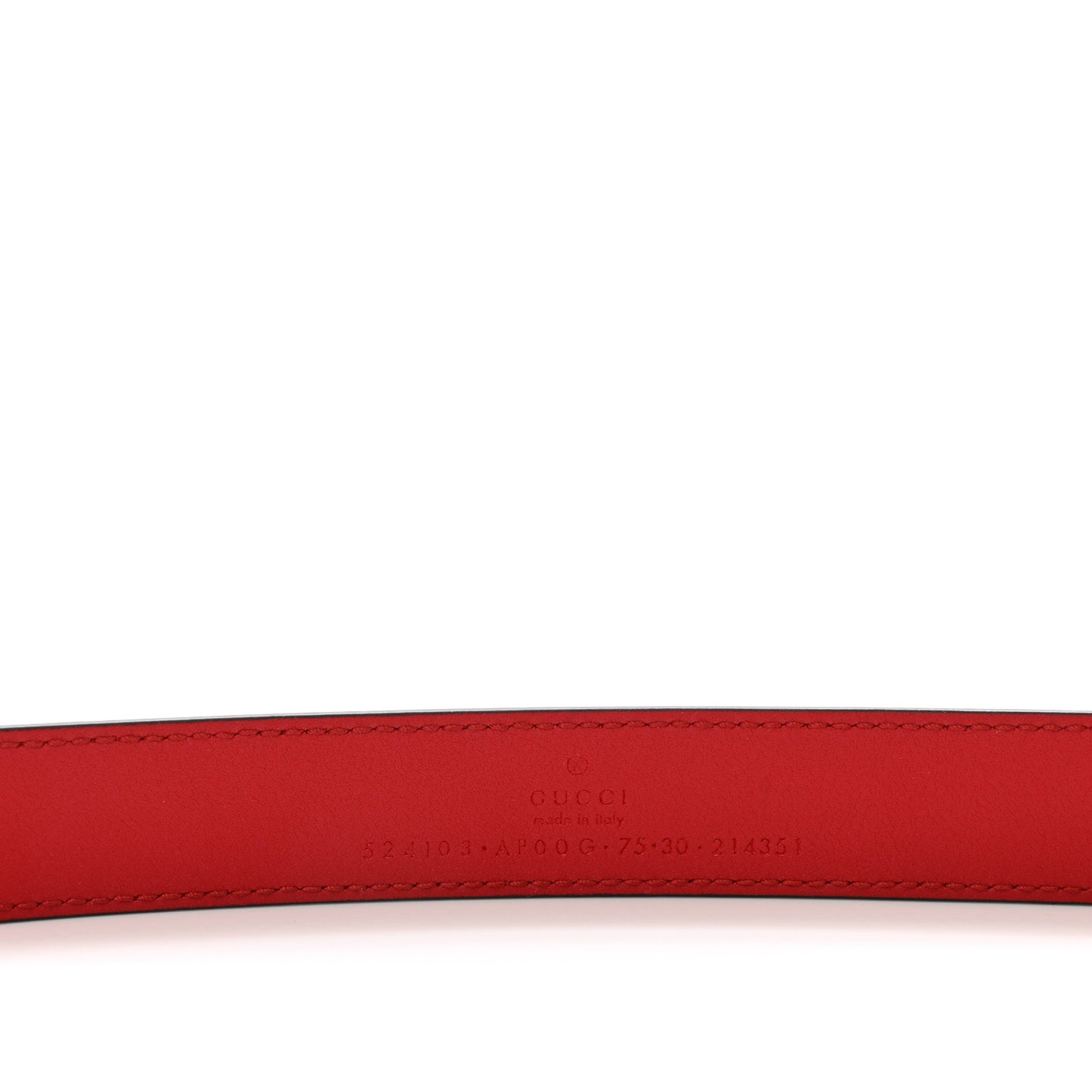 Moon Calfskin Torchon Double G 25mm Belt 75 30 Hibiscus Red