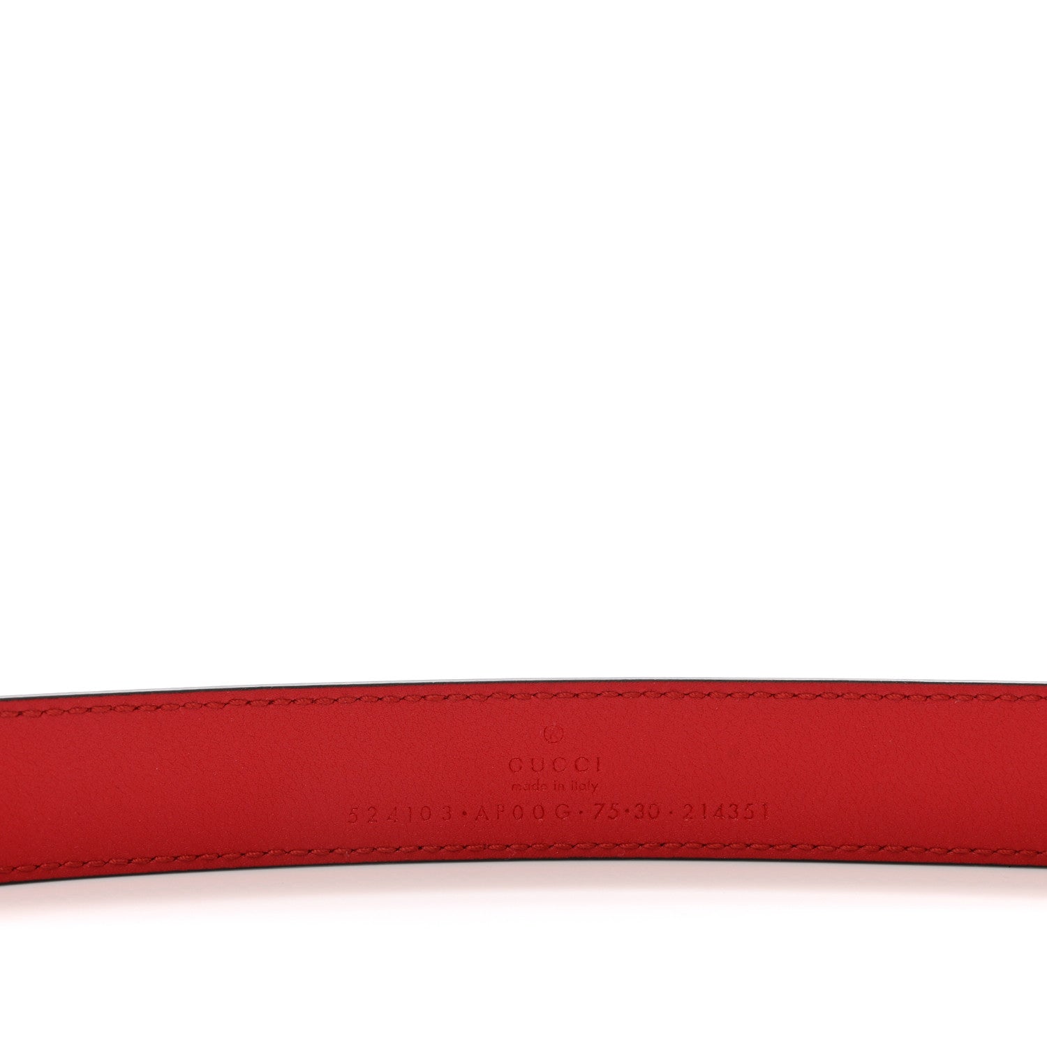 Gucci Moon Calfskin Torchon Double G 25mm Belt 75 30 Hibiscus Red 3 of 4