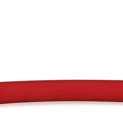 Gucci Moon Calfskin Torchon Double G 25mm Belt 75 30 Hibiscus Red 3 of 4