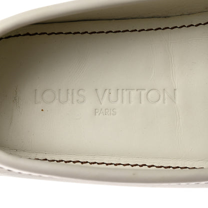 Louis Vuitton Calfskin Mens Monte Carlo Car Shoe Moccasin Loafers 8.5 White 7 of 12