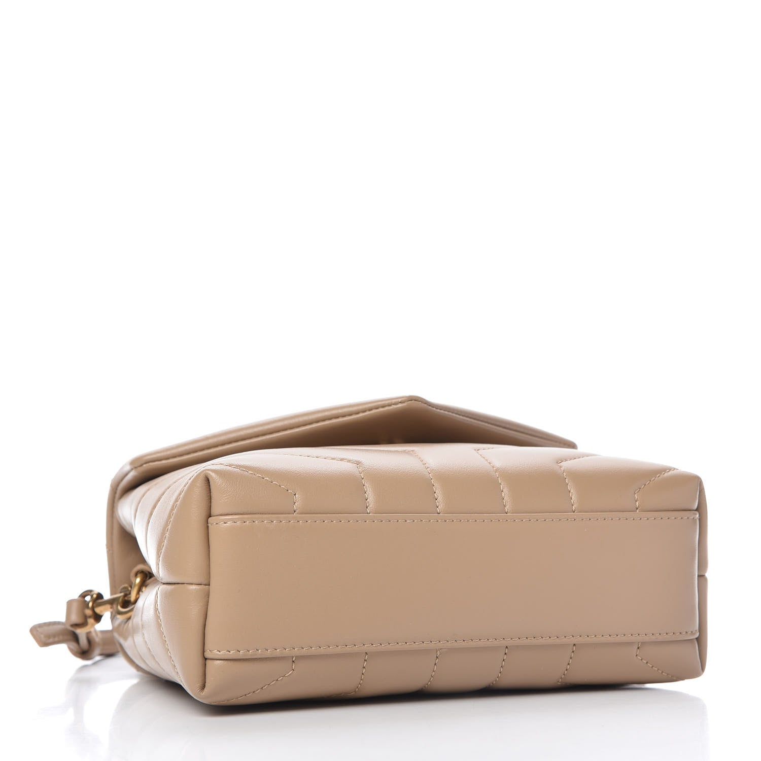Saint Laurent Calfskin Y Quilted Monogram Toy Loulou Crossbody Bag Latte 4 of 11