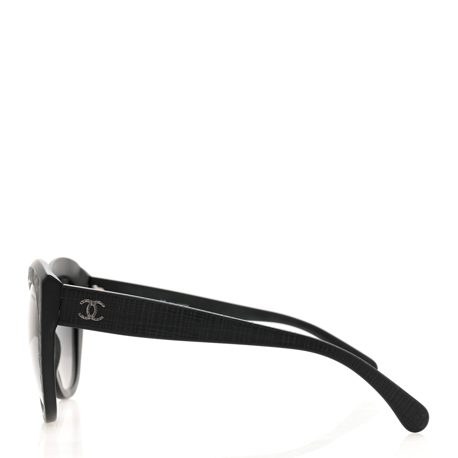 Chanel Tweed Effect CC Polarized Butterfly Signature Sunglasses 5332 Black 3 of 6