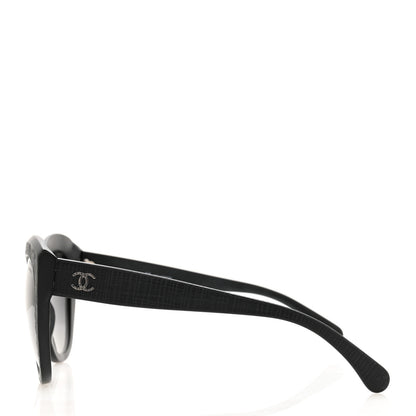 Chanel Tweed Effect CC Polarized Butterfly Signature Sunglasses 5332 Black 3 of 6