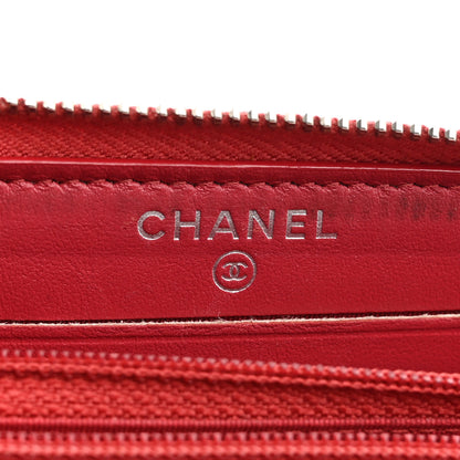 Chanel Lurex Boucle Deauville Medium Zip Around Wallet Red 6 of 10