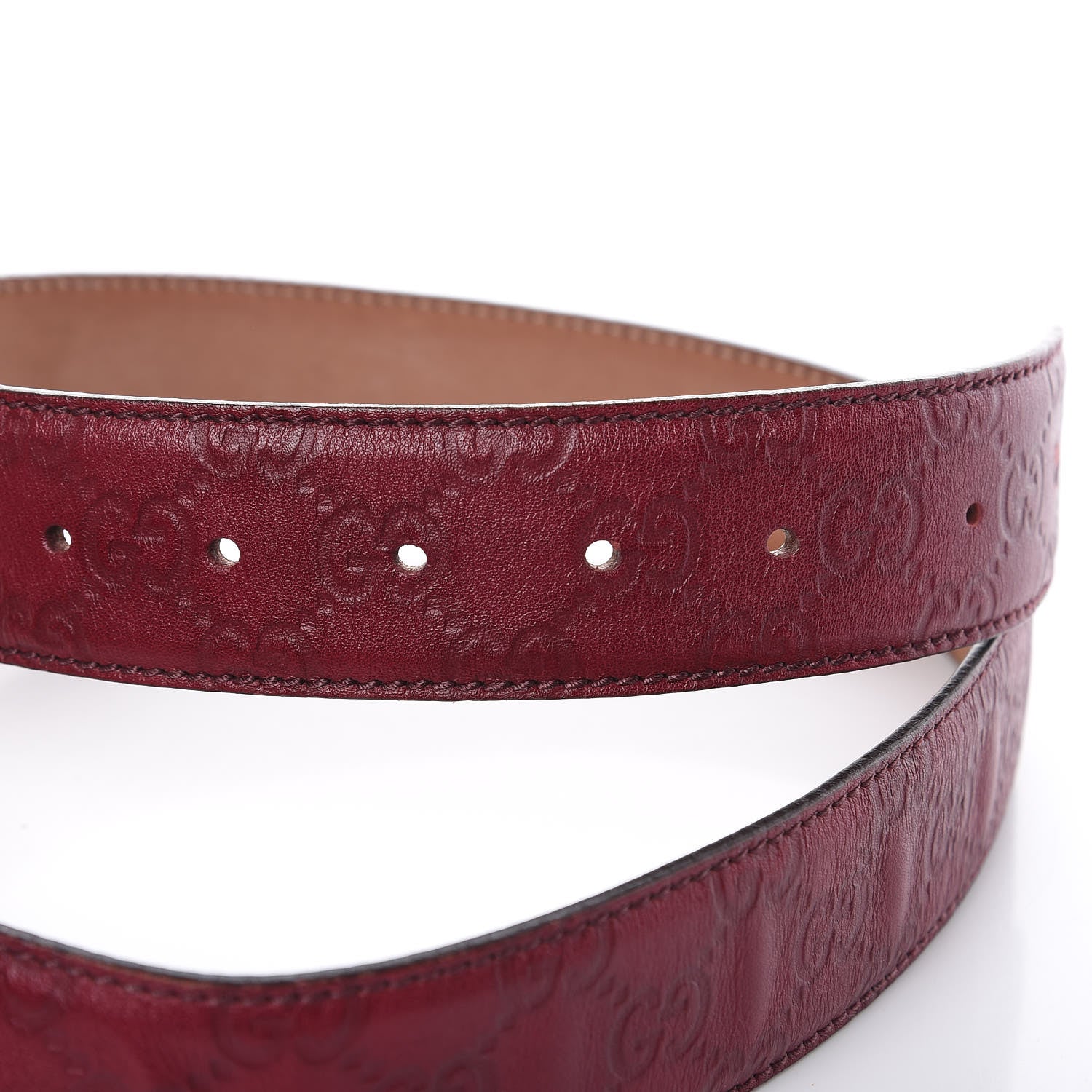 Gucci Guccissima Signature Interlocking G 40mm Belt 80 32 Scarlatto 6 of 7