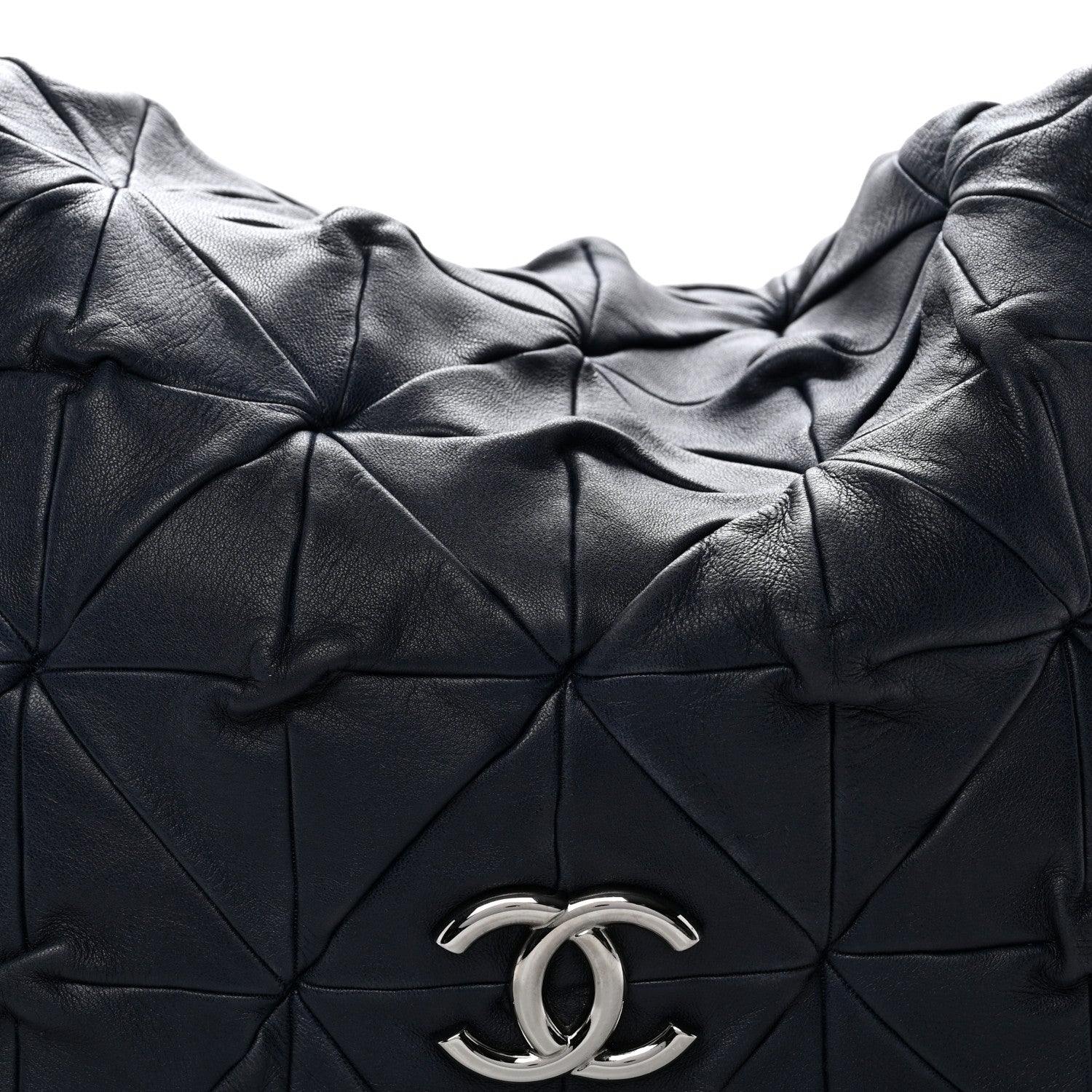 Chanel Lambskin Quilted Soft Squares Origami Accordion Flap Navy