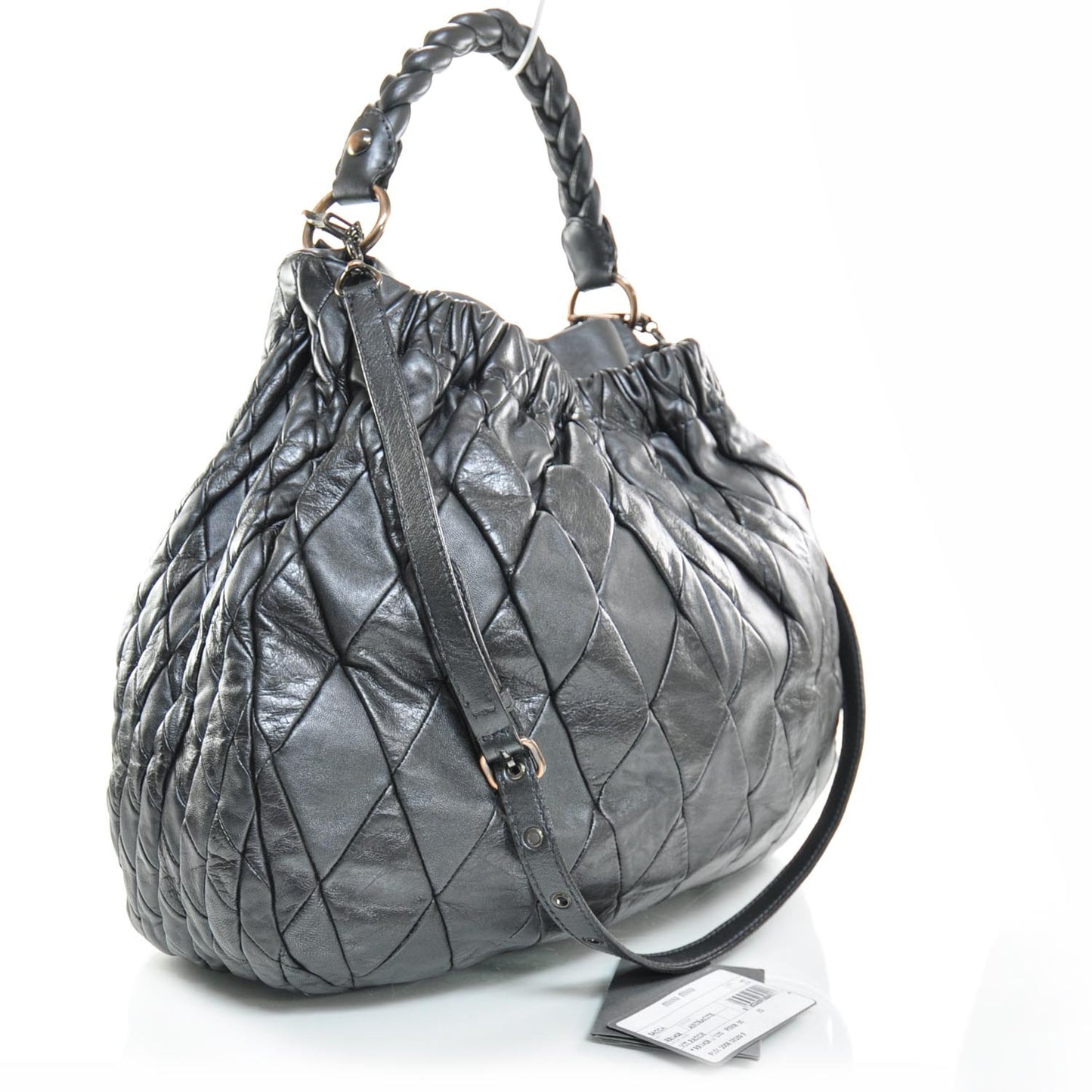 Leather Patchwork Harlequin Bag Anthracite