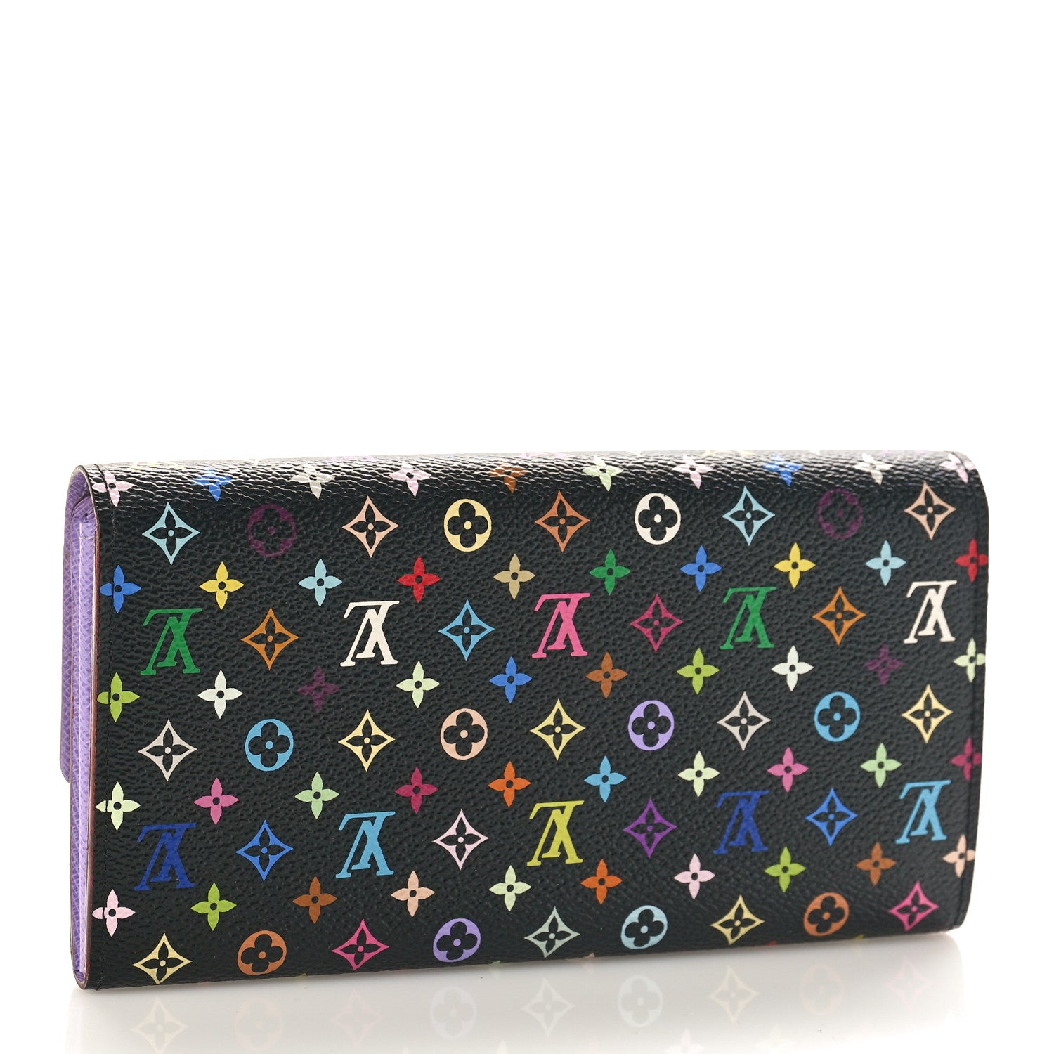 Louis Vuitton Monogram Multicolor Sarah Wallet Black Violet 3 of 9