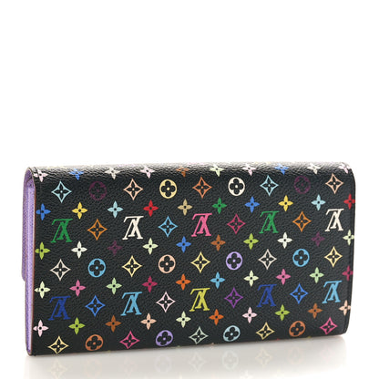 Louis Vuitton Monogram Multicolor Sarah Wallet Black Violet 3 of 9