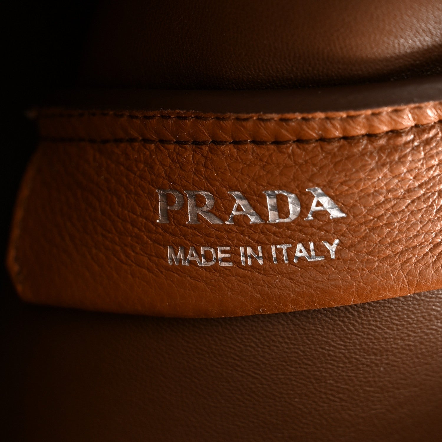 Prada Vitello Daino Soft Dynamique Tote Cognac Cocco 6 of 11