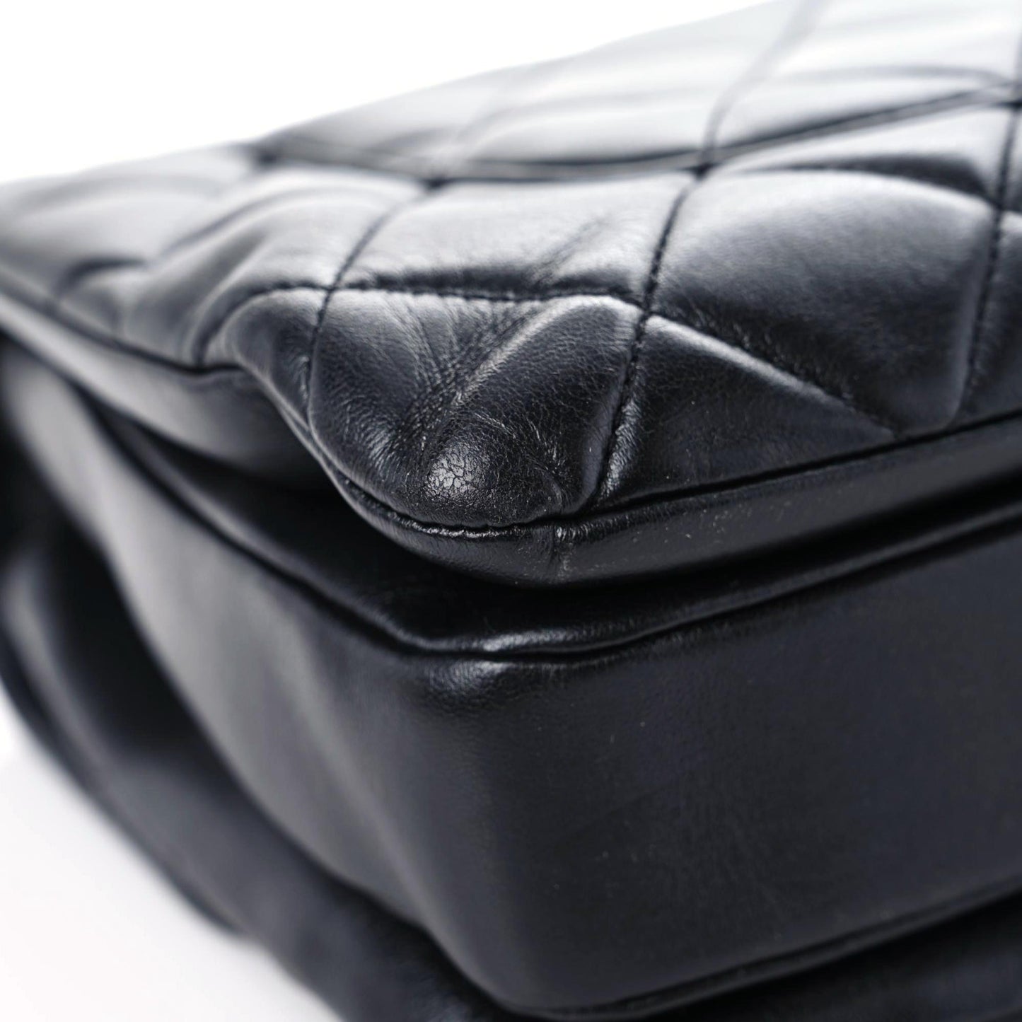Lambskin Quilted Medium Trendy CC Flap Dual Handle Bag Black