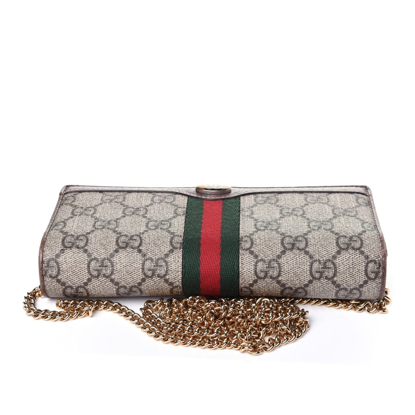 GG Supreme Monogram Web Ophidia Wallet On Chain Brown