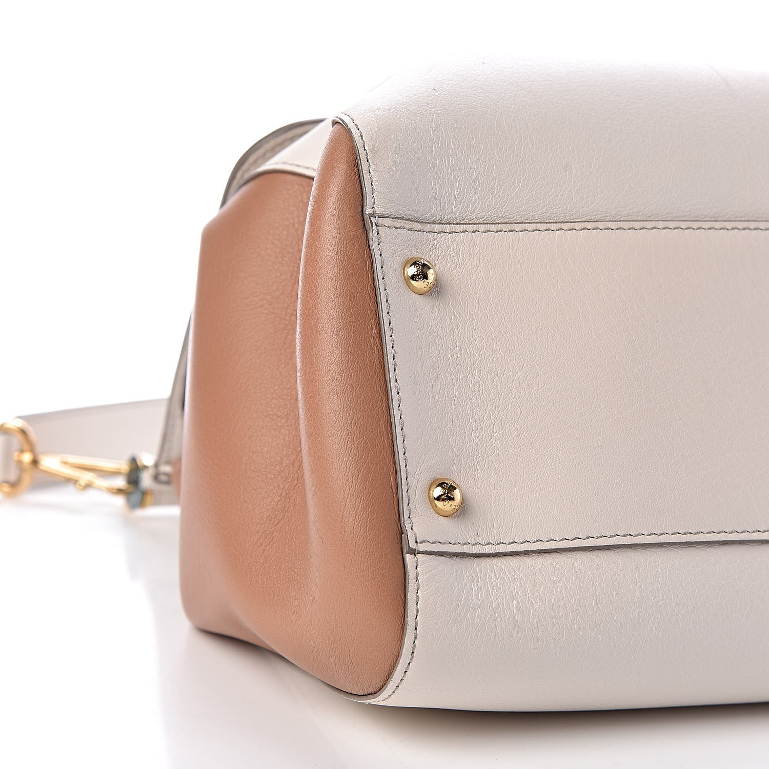 Dolce & Gabbana Grained Deerskin Large Bi-Color Miss Sicily Satchel White Caramello 9 of 10