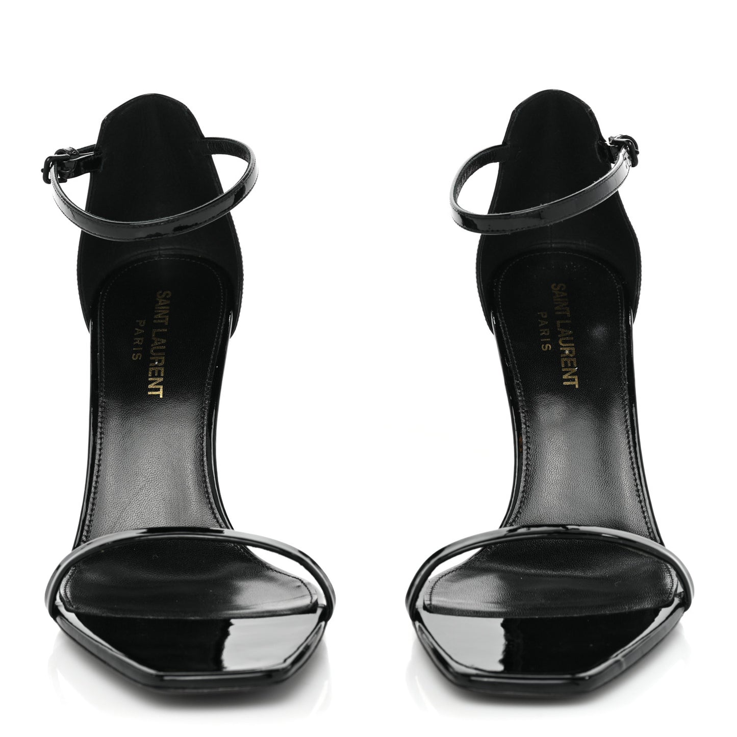 Patent Calfskin Opyum 85 Sandals 37.5 Black