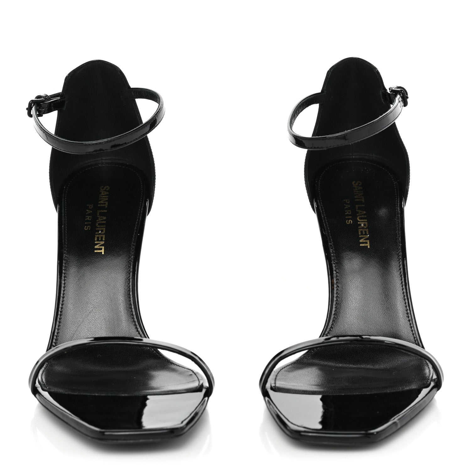 Saint Laurent Patent Calfskin Opyum 85 Sandals 37.5 Black 2 of 10