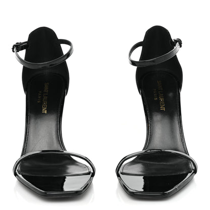 Saint Laurent Patent Calfskin Opyum 85 Sandals 37.5 Black 2 of 10