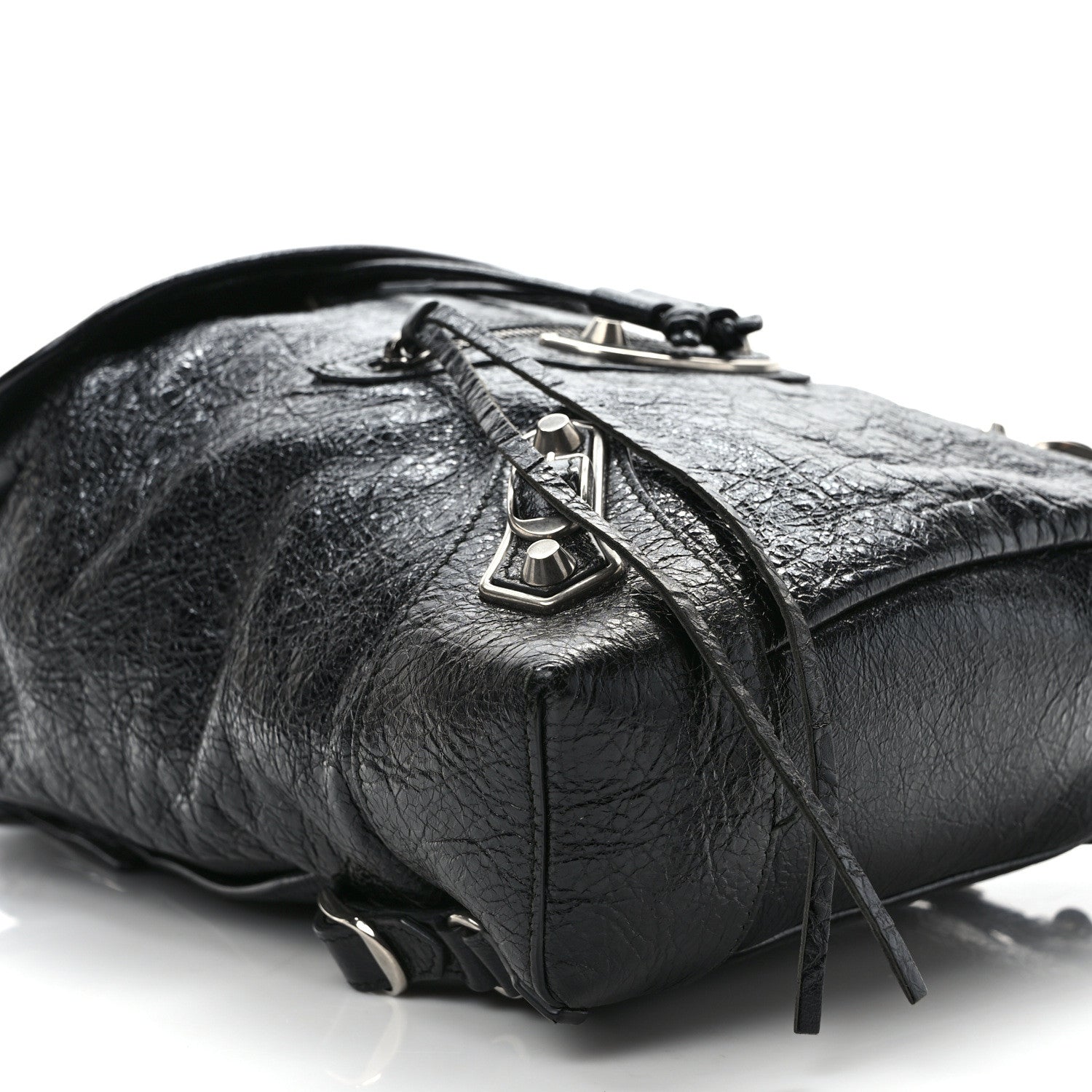 Balenciaga Agneau Silver Metallic Edge Hardware Backpack Black 7 of 10
