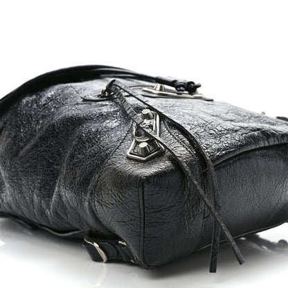 Balenciaga Agneau Silver Metallic Edge Hardware Backpack Black 7 of 10