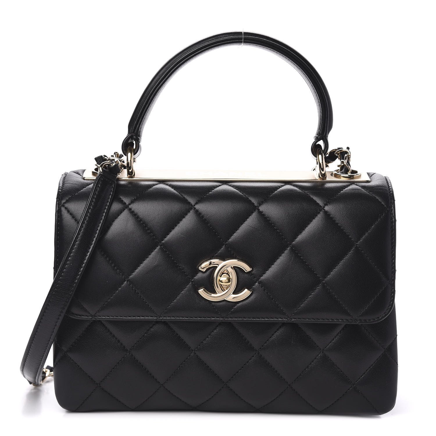 Chanel Lambskin Quilted Small Trendy CC Dual Handle Flap Bag Black 1 of 10