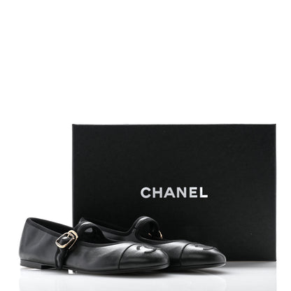 Chanel Lambskin Mary Jane Flats 38 Black 10 of 10