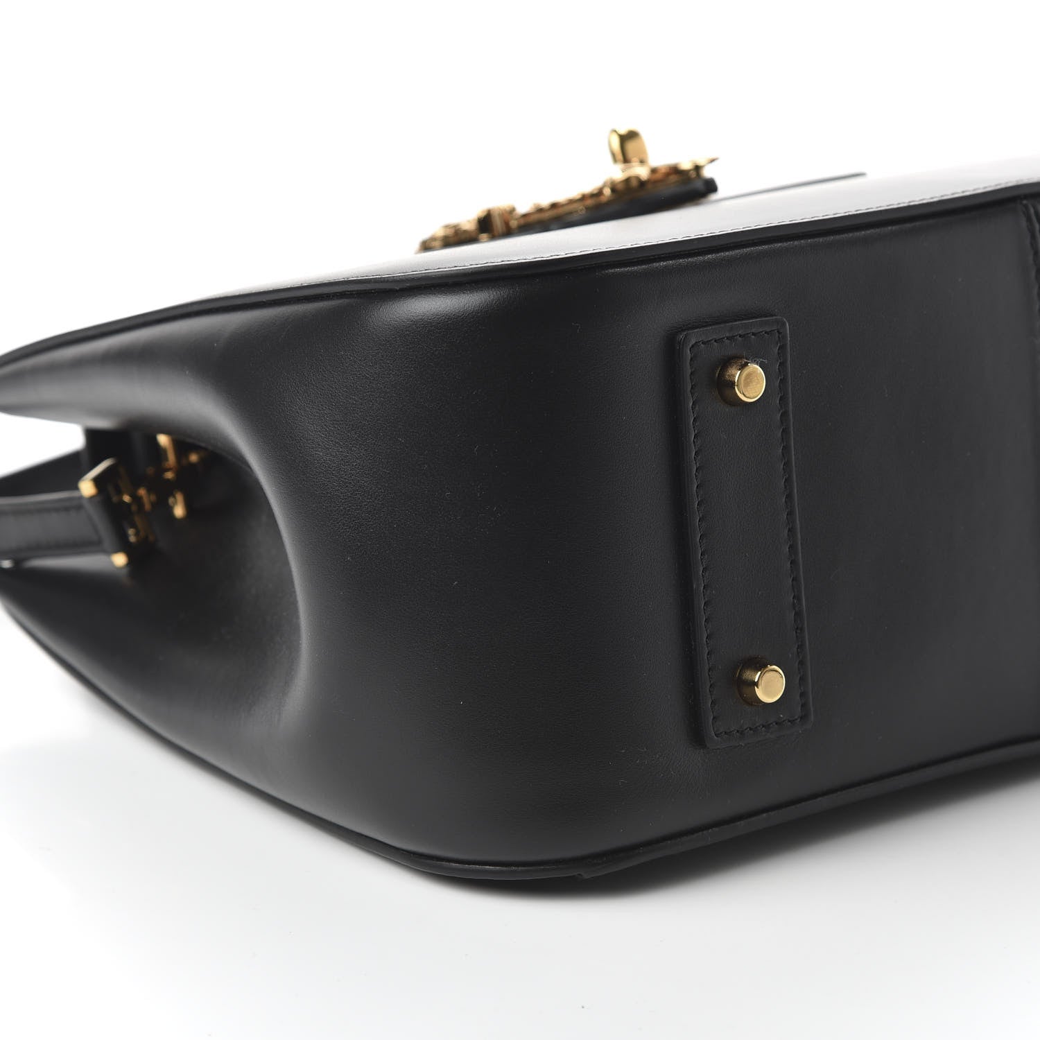 Versace Vitello Barocco Virtus Small Top Handle Shoulder Bag Black 6 of 9