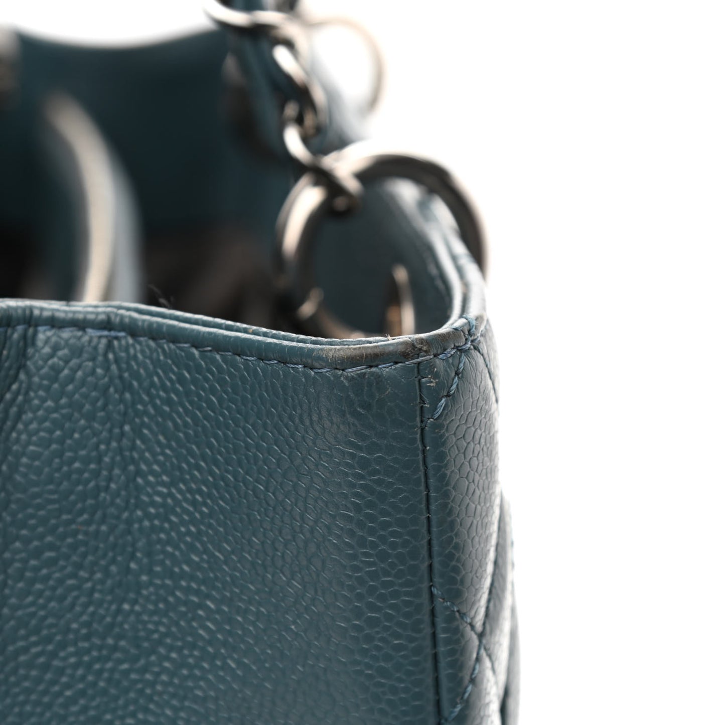 Caviar Quilted Grand Shopping Tote GST Blue