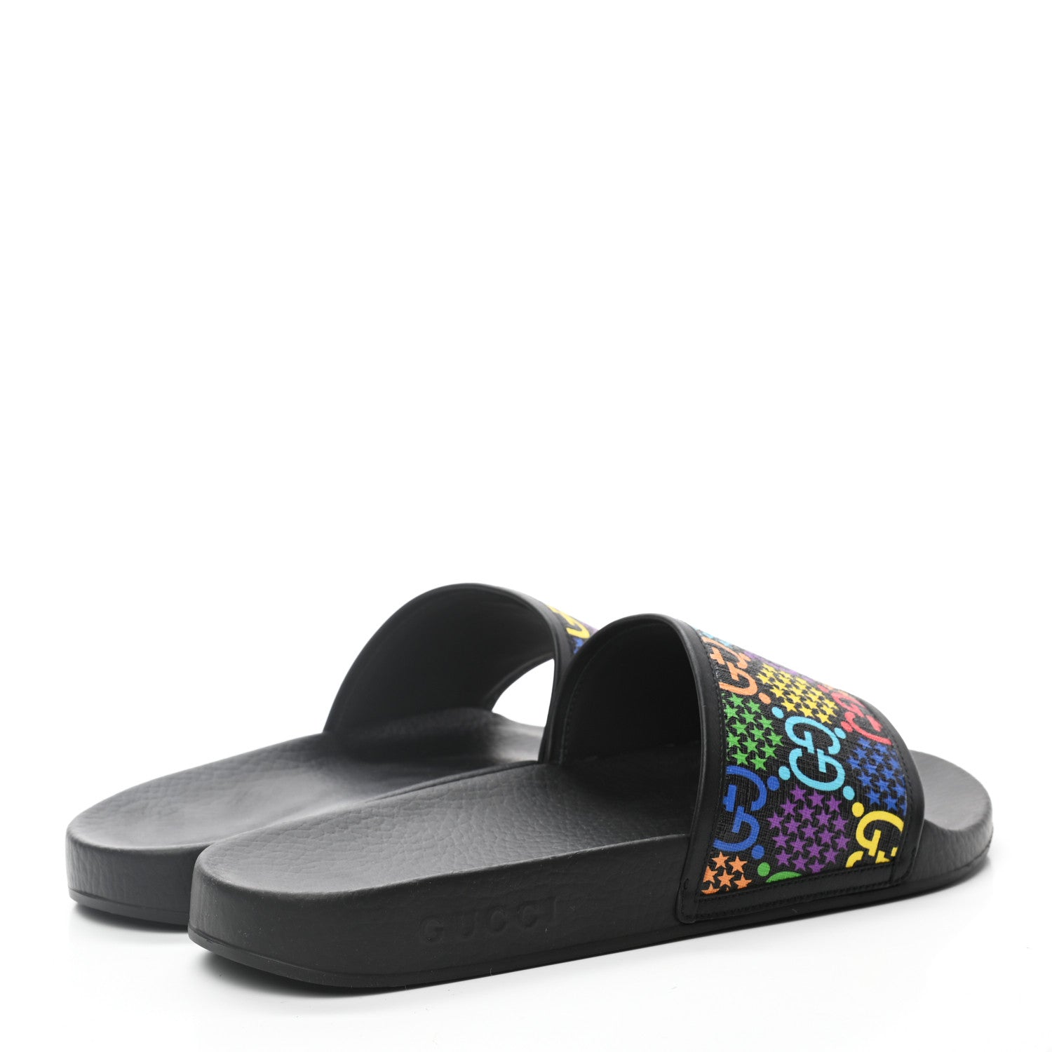 Gucci GG Supreme Monogram Psychedelic Mens Slide Sandals 9 Black Multicolor 4 of 8