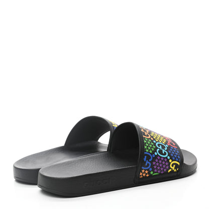 Gucci GG Supreme Monogram Psychedelic Mens Slide Sandals 9 Black Multicolor 4 of 8