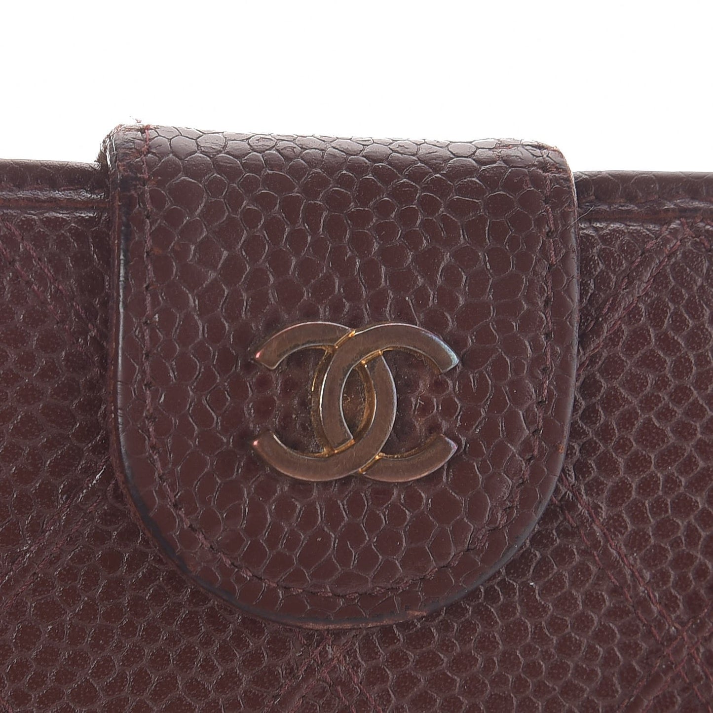 Caviar Stitched French Wallet Brown