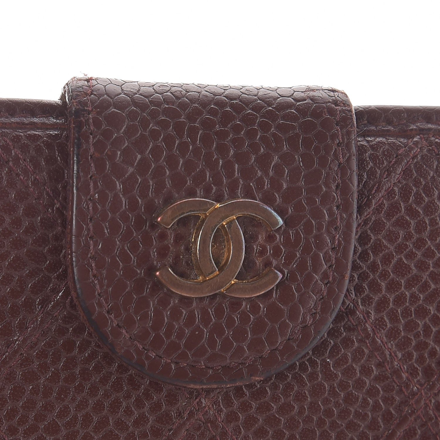 Chanel Caviar Stitched French Wallet Brown 8 of 18