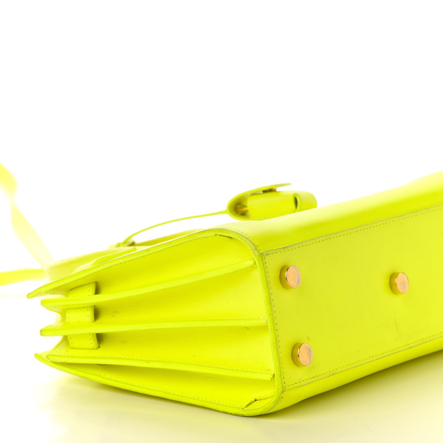 Saint Laurent Calfskin Nano Sac De Jour Neon Yellow 7 of 12