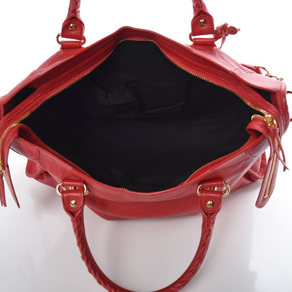 Balenciaga Chevre Gold Metallic Edge Hardware City Rouge Grenade 6 of 10