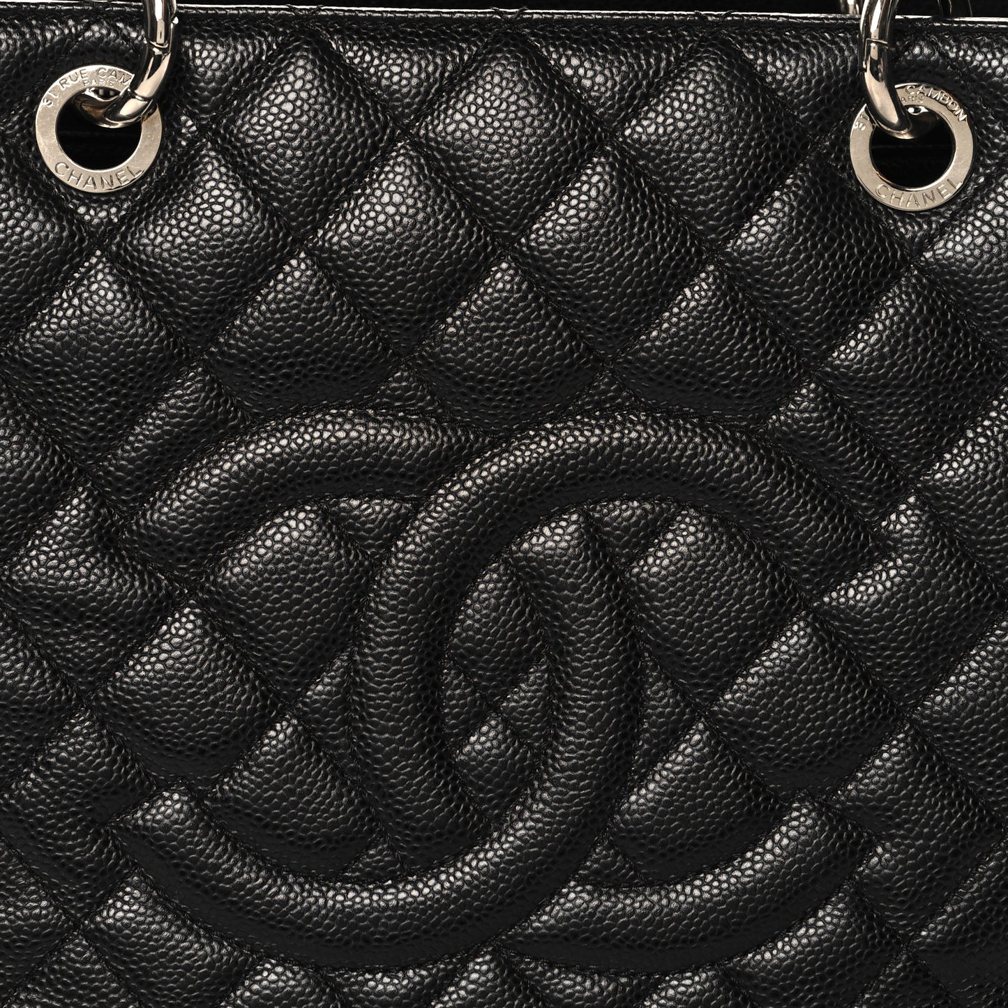 Caviar Quilted Grand Shopping Tote GST Black