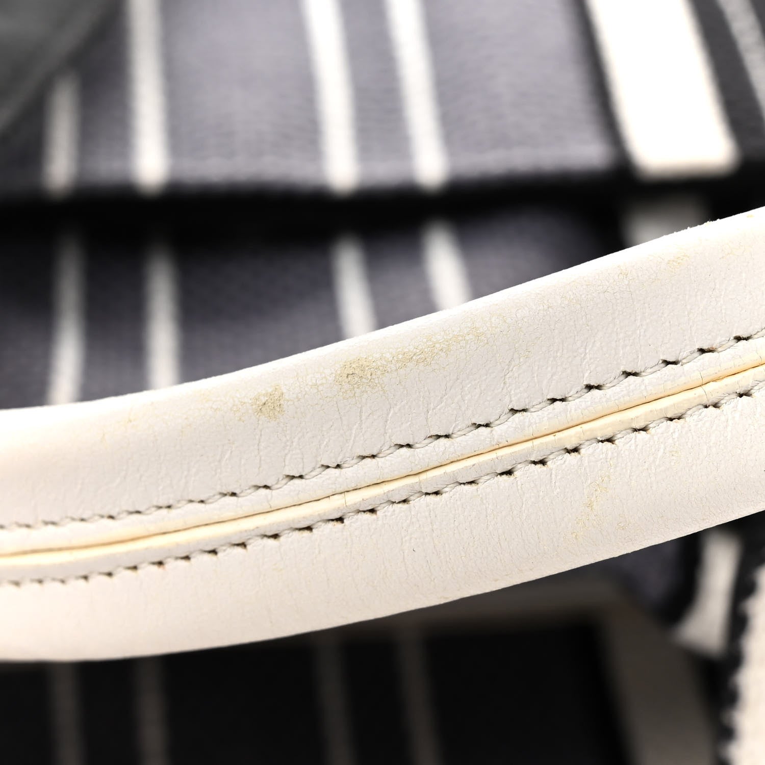 Chanel Striped Canvas CC Tote Blue White Black 12 of 19