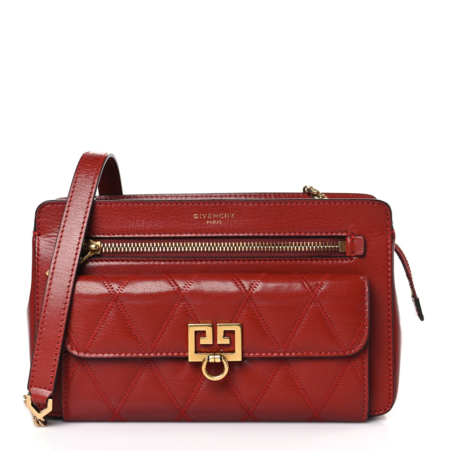 Givenchy Goatskin Diamond Quilted Pocket Crossbody Terracotta 1 of 8