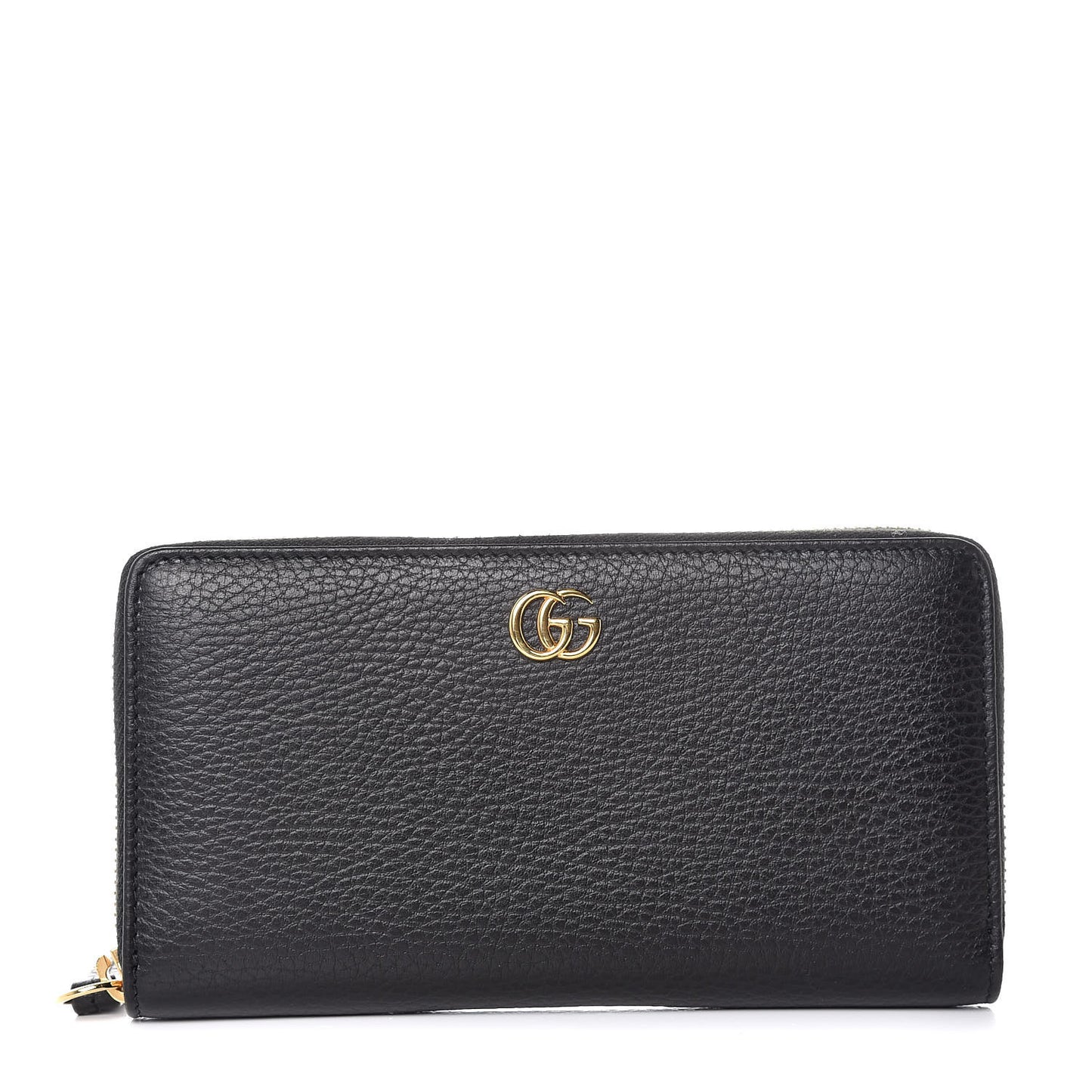 Dollar Calfskin GG Marmont Zip Around Wallet Black