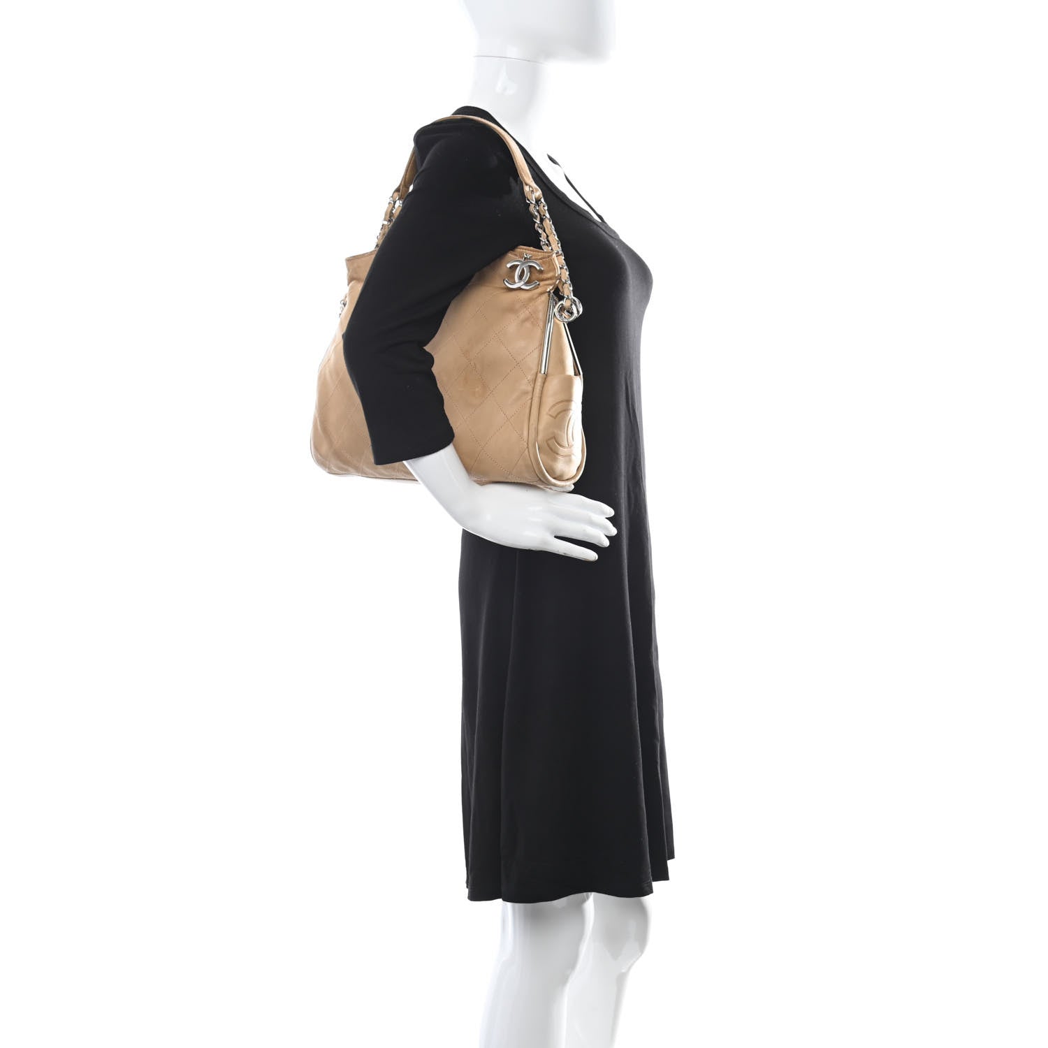 Chanel Lambskin Stitched Medium Ultimate Soft Tote Beige 2 of 23