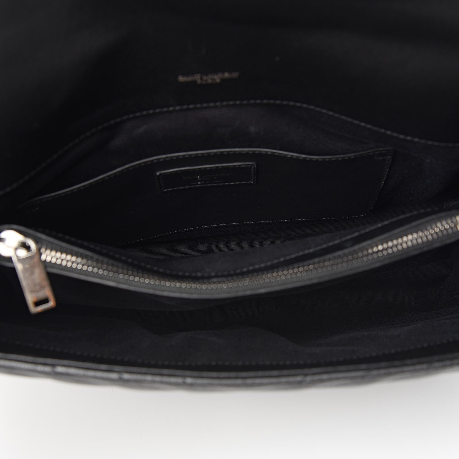 Saint Laurent Sheepskin Matelasse Chevron Monogram Large College Satchel Black 5 of 11