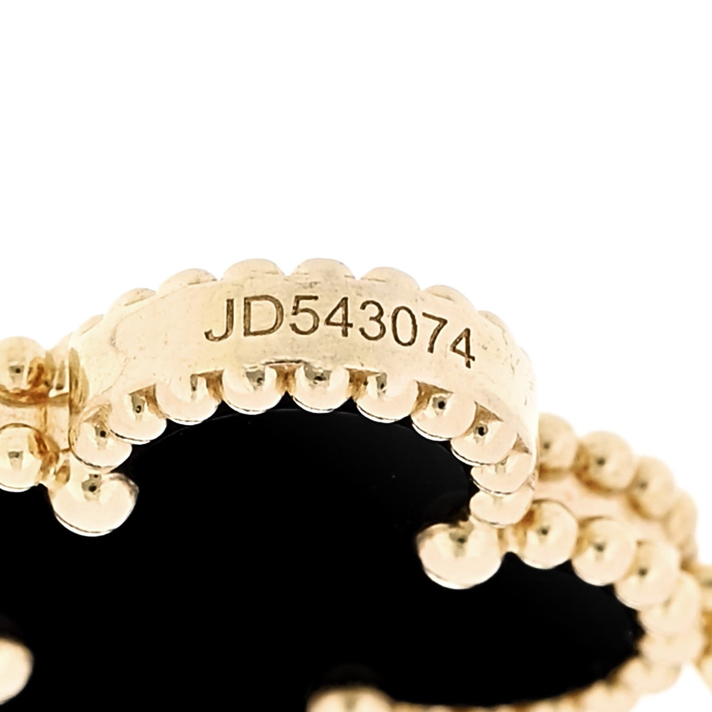 18K Yellow Gold Black Onyx 5 Motifs Vintage Alhambra Bracelet