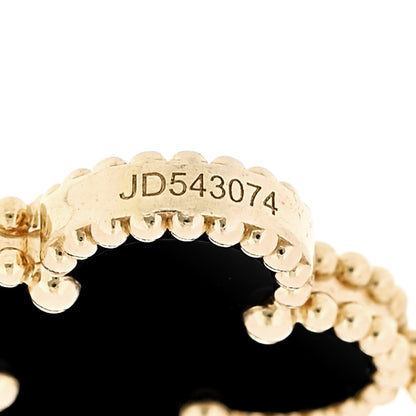 Van Cleef & Arpels 18K Yellow Gold Black Onyx 5 Motifs Vintage Alhambra Bracelet 5 of 5